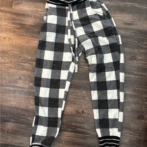 Black and White Plaid Jogger Pants